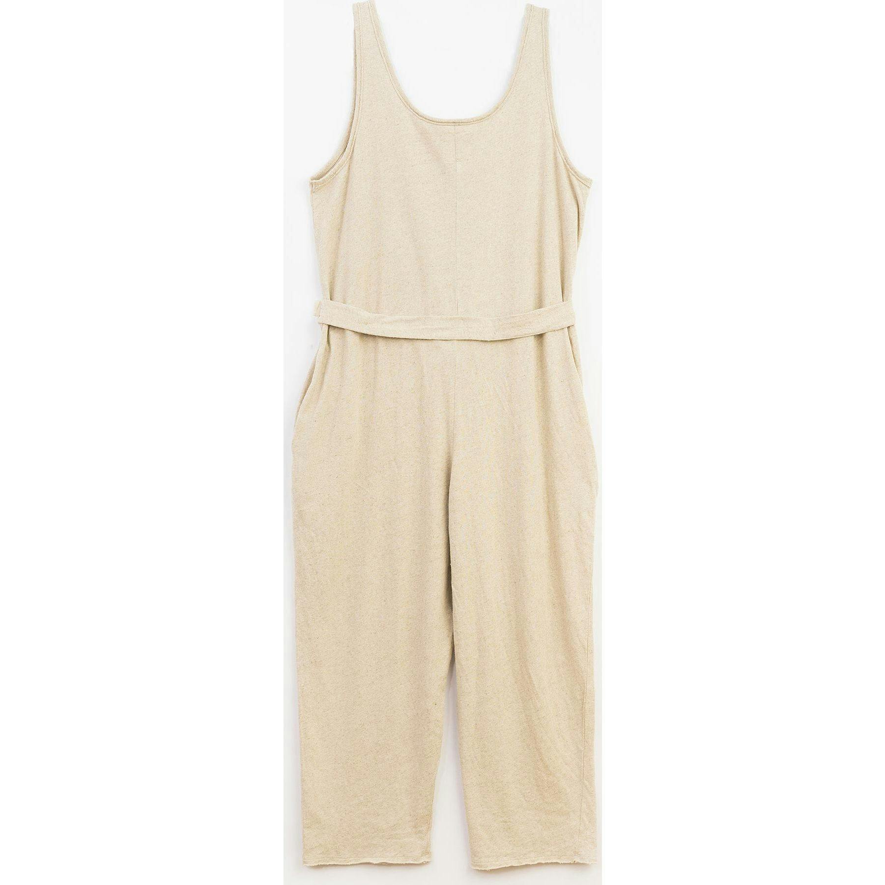 Women's 2-Buttoned Neck Tie-Waist Jumpsuit