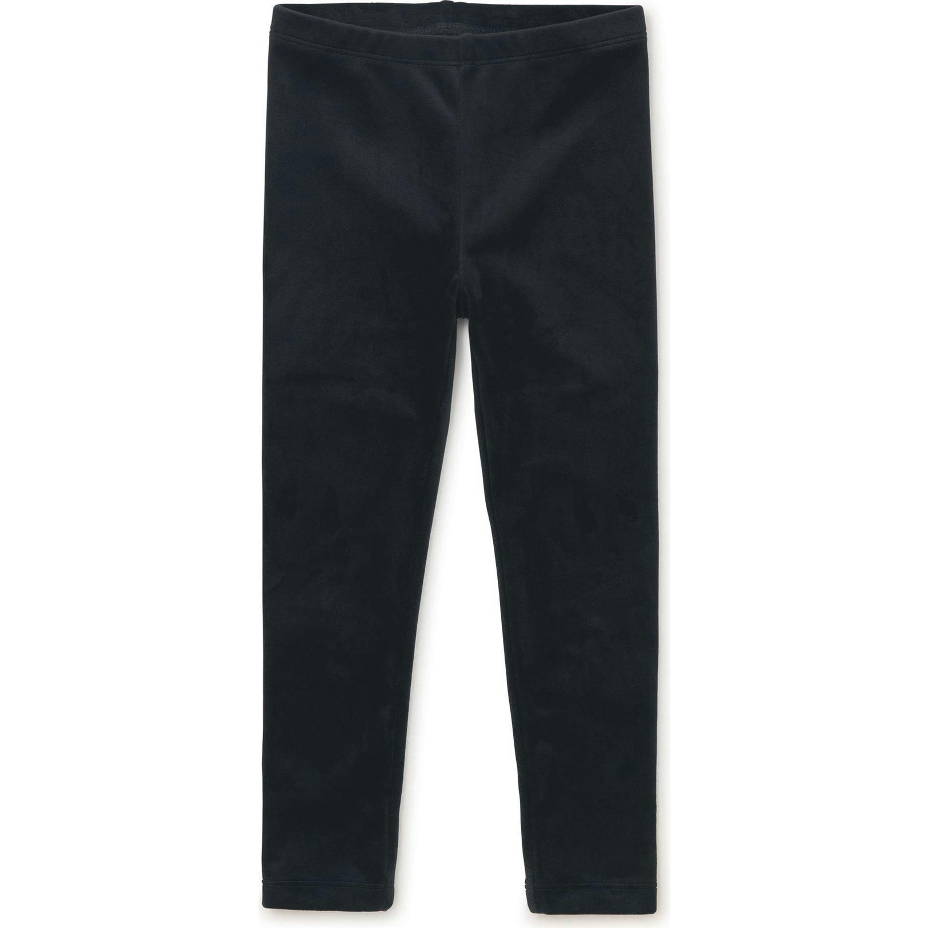Velour Comfortable Fit Stretch Leggings, Black