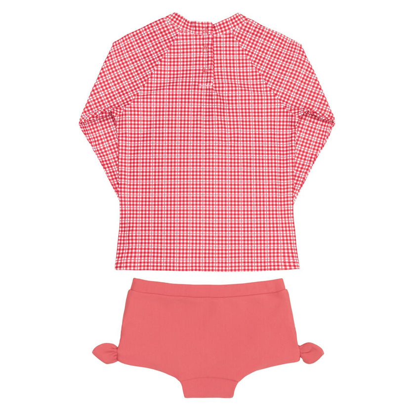 Girls Poppy Gingham Tie-Knot Rashguard Set