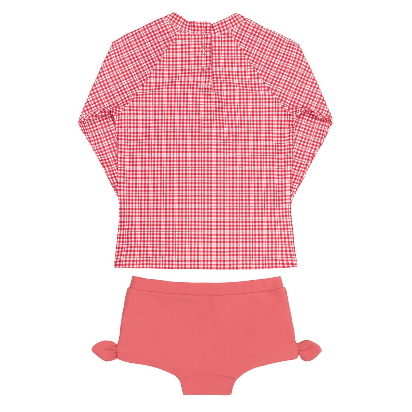 Girls Poppy Gingham Tie-Knot Rashguard Set