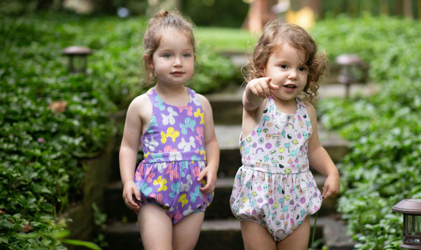 Cross Back Bubble Romper in 90s Toys
