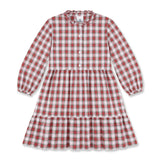 Plaid Shirt Dress with Ruffles