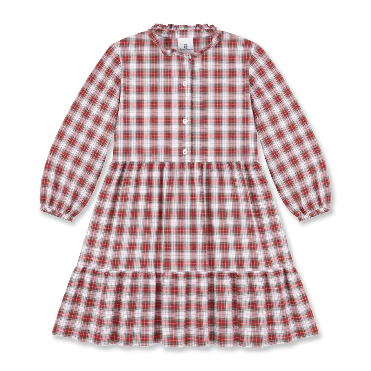 Plaid Shirt Dress with Ruffles