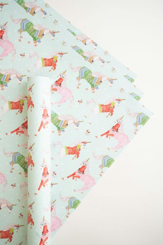 Unicorn Ski Adventure Gift Wrap