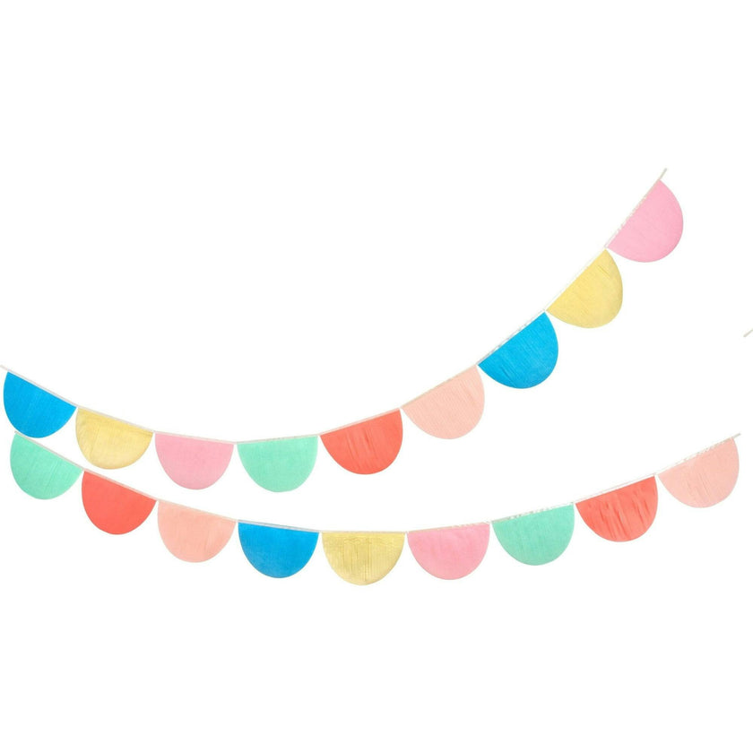 Rainbow Tissue Paper Scallop Garland Set