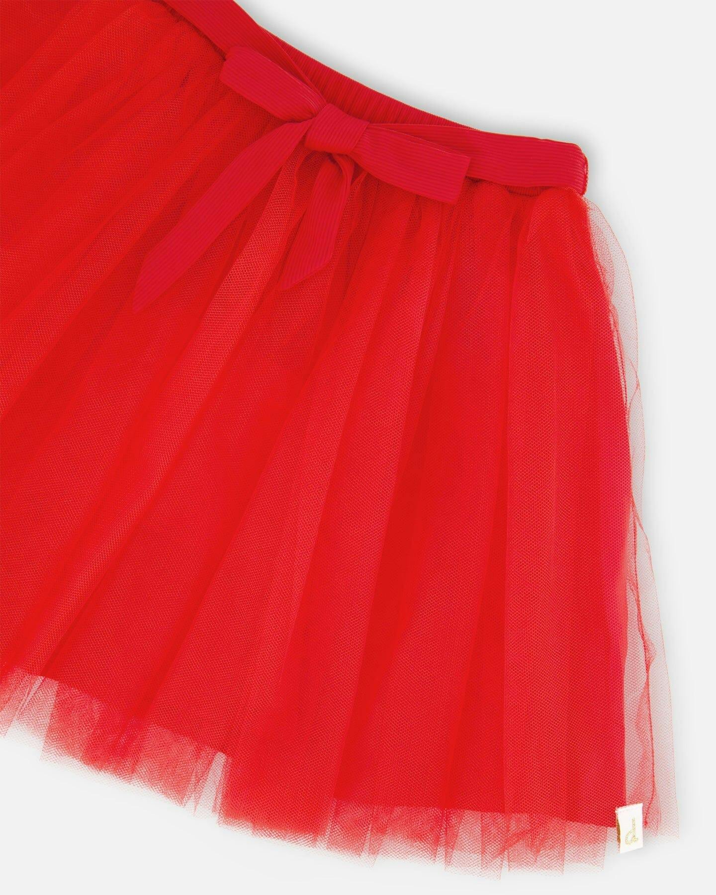 Mesh And Eyelet Skirt