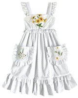 8y Heirloom Handkerchief Dress in Provençal Sunflowers & Daisies