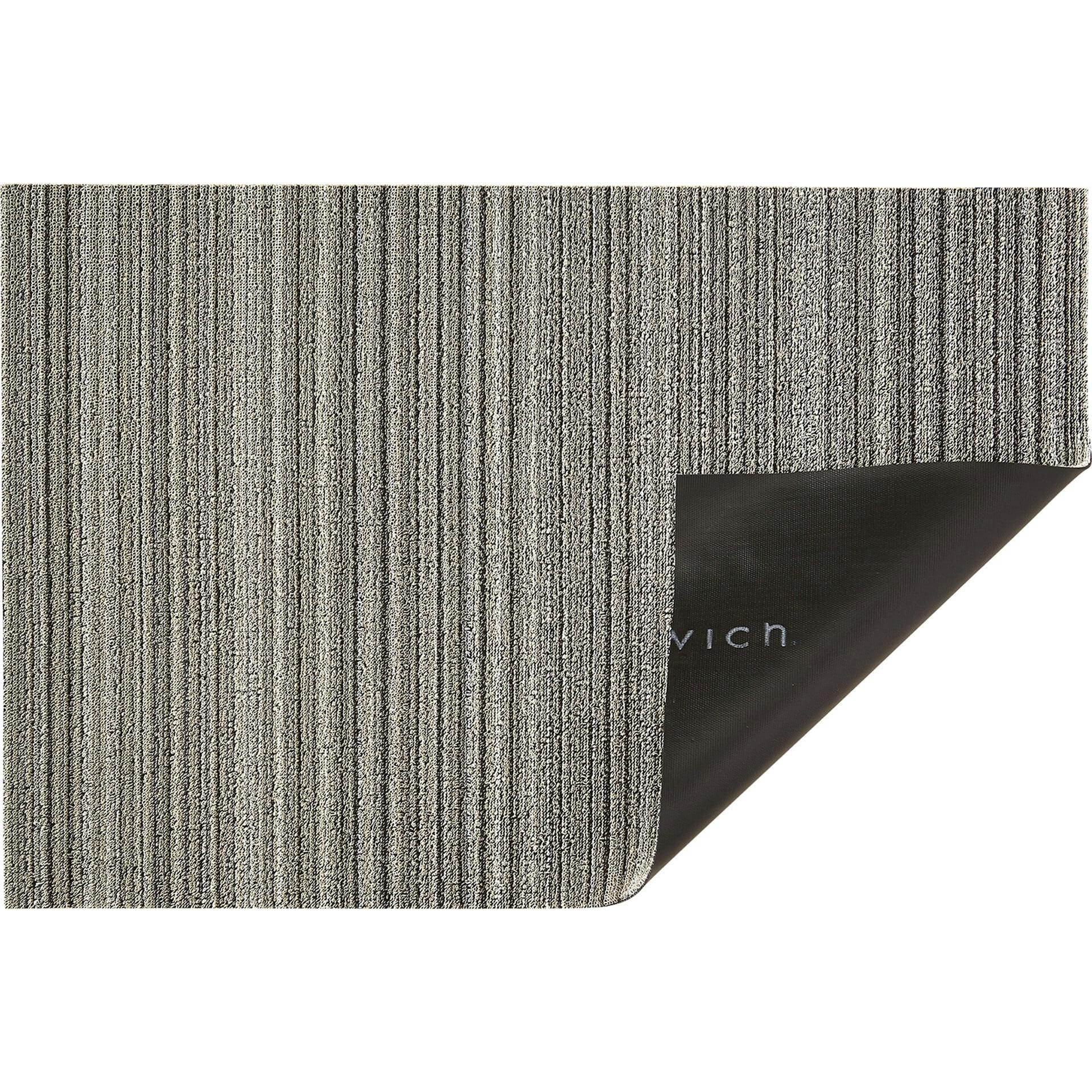 Skinny Stripe Shag Floor Mat, Neutral
