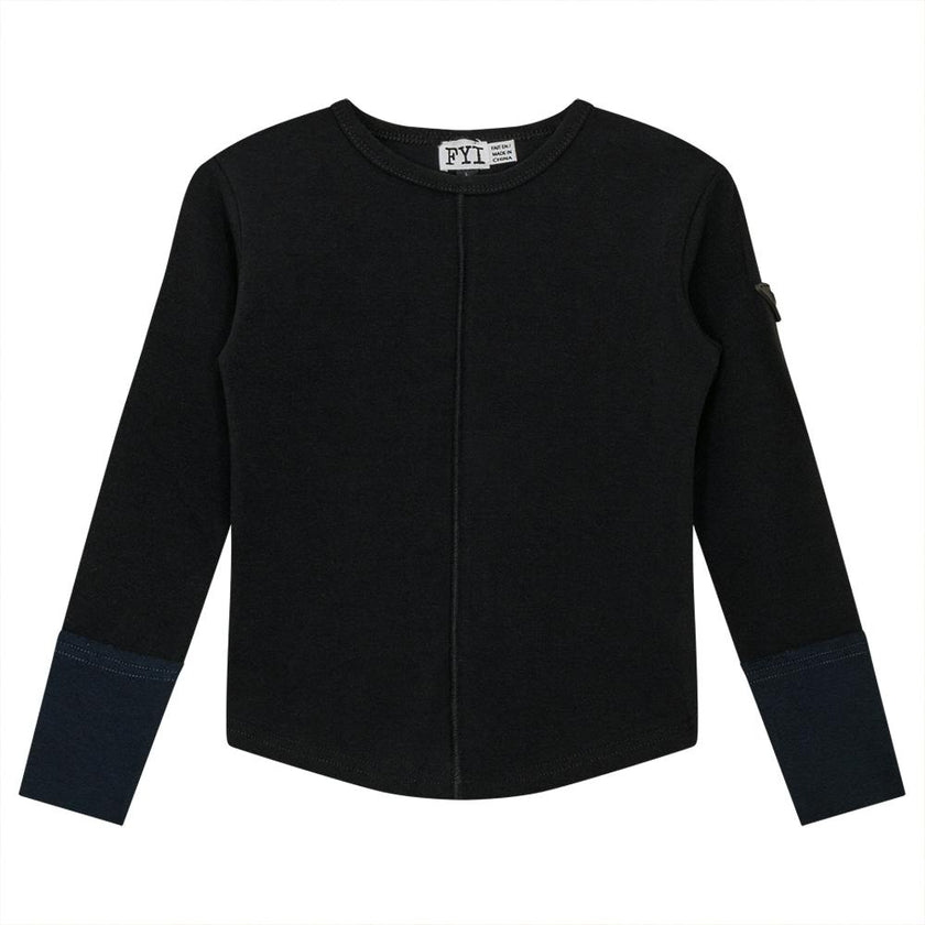 Contrast Cuffs Rib Top