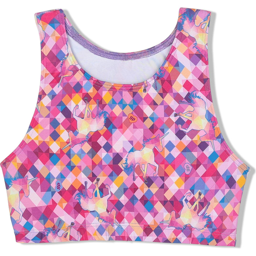 Mosaic Sports Bra Crop, Purple