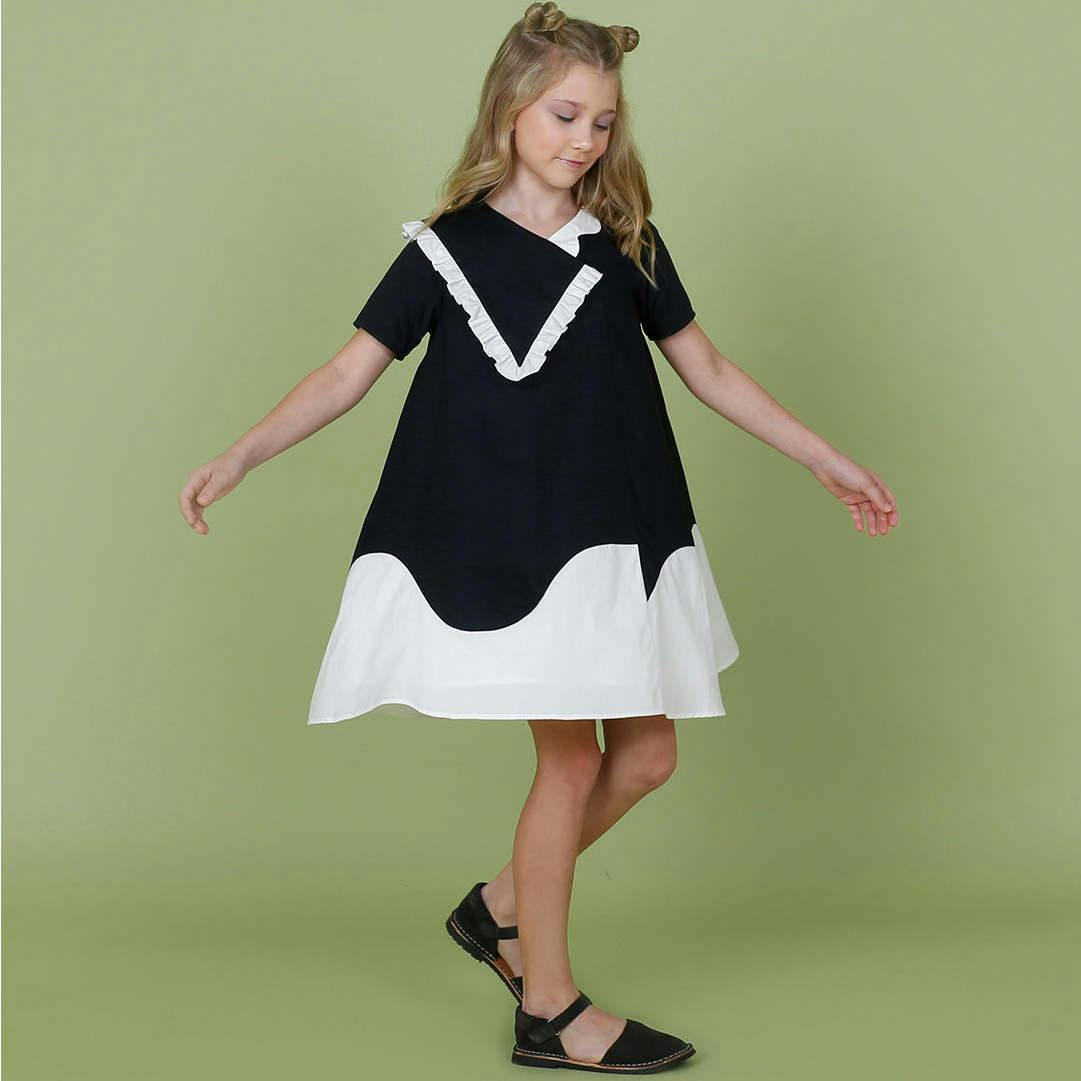 Lola dress (black/off-white)