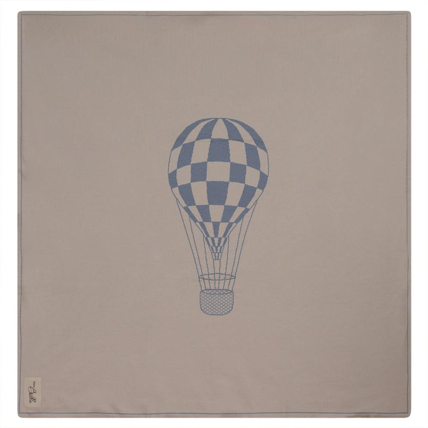 Hot Air Balloon Checkered Knit Blanket