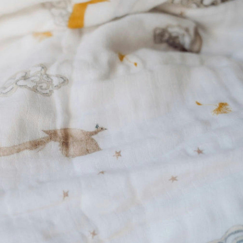 Organic Muslin Four-Layer Reversible Snug Blanket
