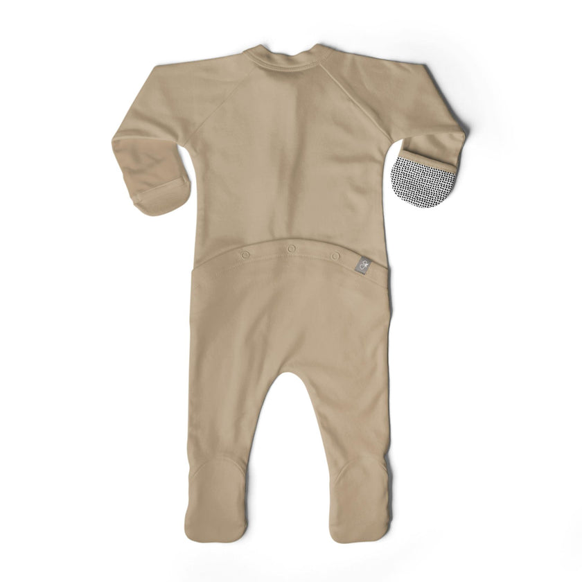 GROW WITH YOU FOOTIE | SANDSTONE — Bamboo Organic Cotton Blend