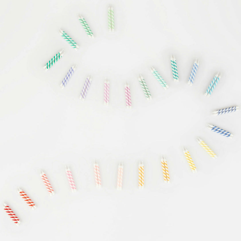 Rainbow Striped Mini Candles