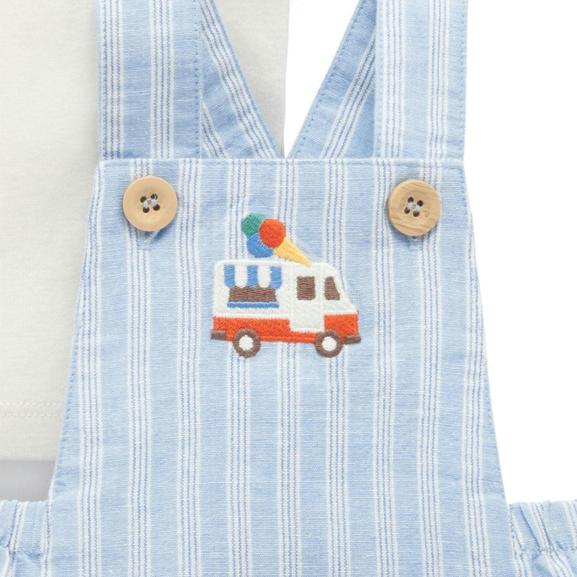 Short Leg Overall Set Laguna Stripe