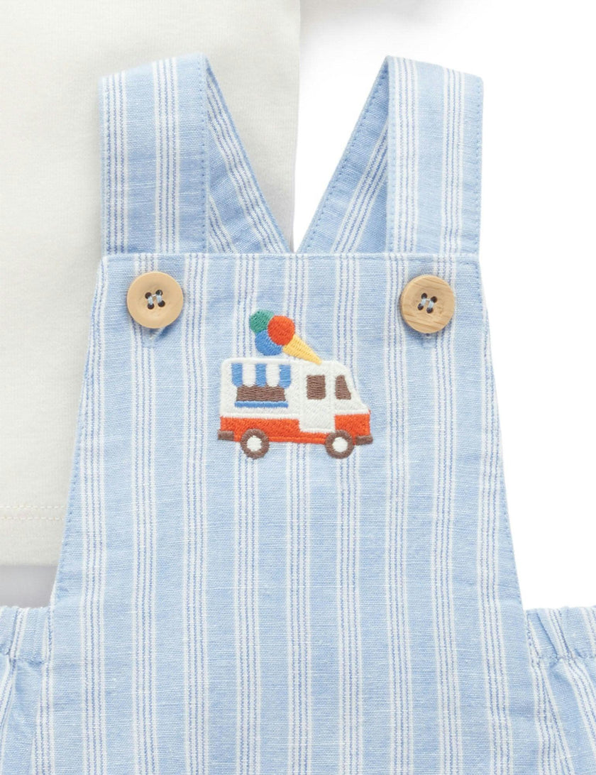 Short Leg Overall Set Laguna Stripe