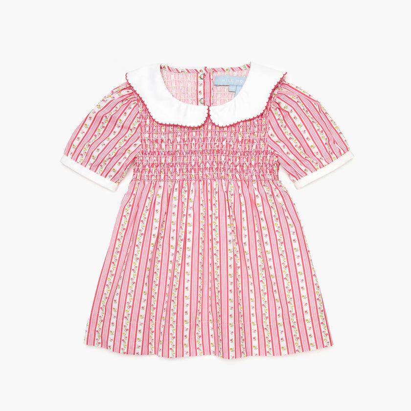 The Baby Mina Nap Dress - Pansy Stripe Pink