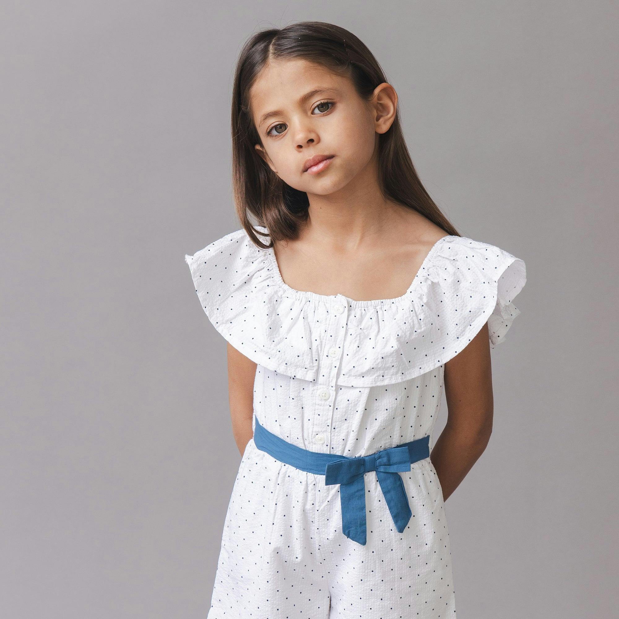 Organic Seersucker Ruffle Romper