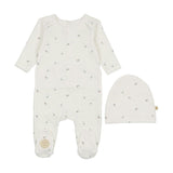 Plush Print Footie & Hat Set