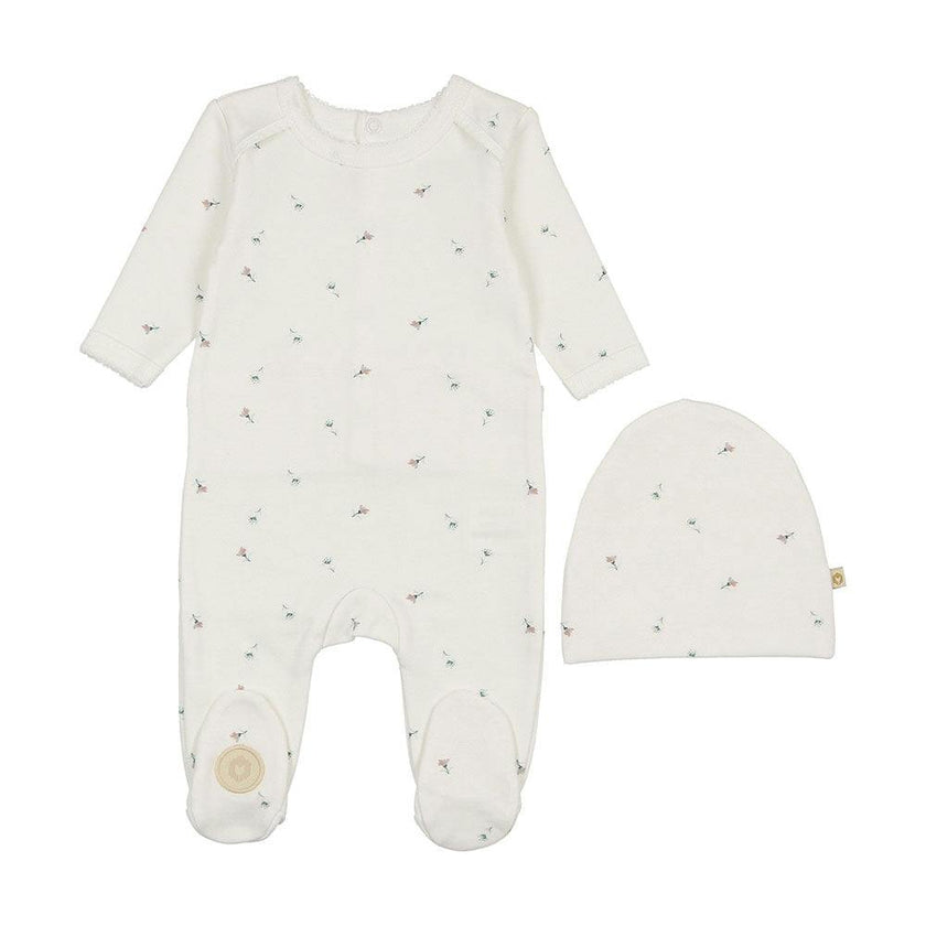 Plush Print Footie & Hat Set
