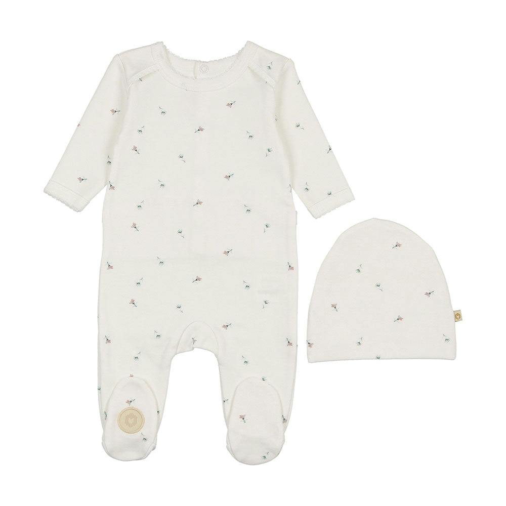 Plush Print Footie & Hat Set