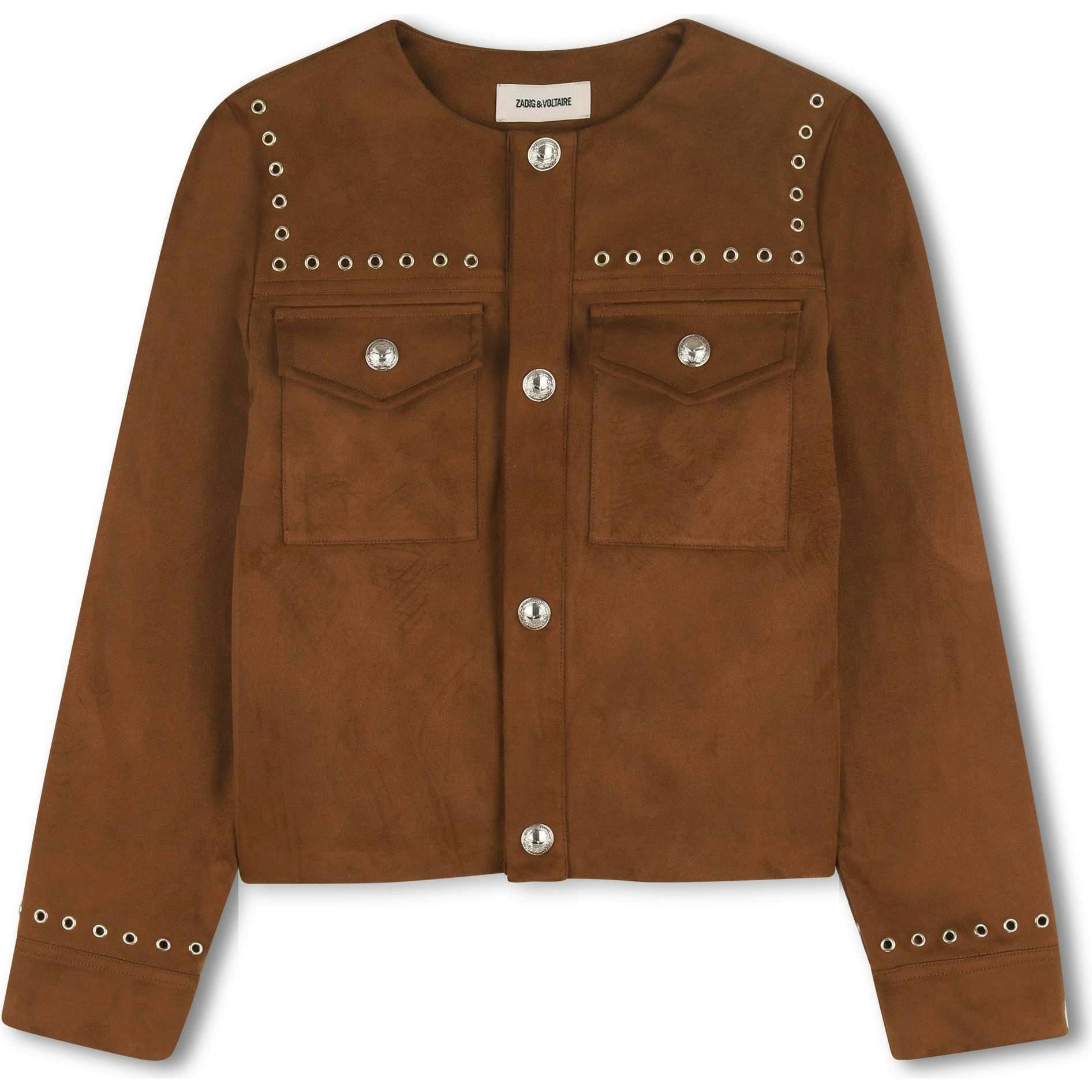 ZADIG & VOLTAIRE Faux Suede Cowgirl Jacket - Nuthatch