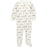 Baby organic animal friends zip footie