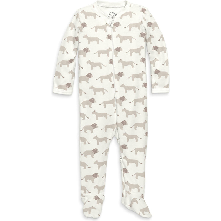 Baby organic animal friends zip footie