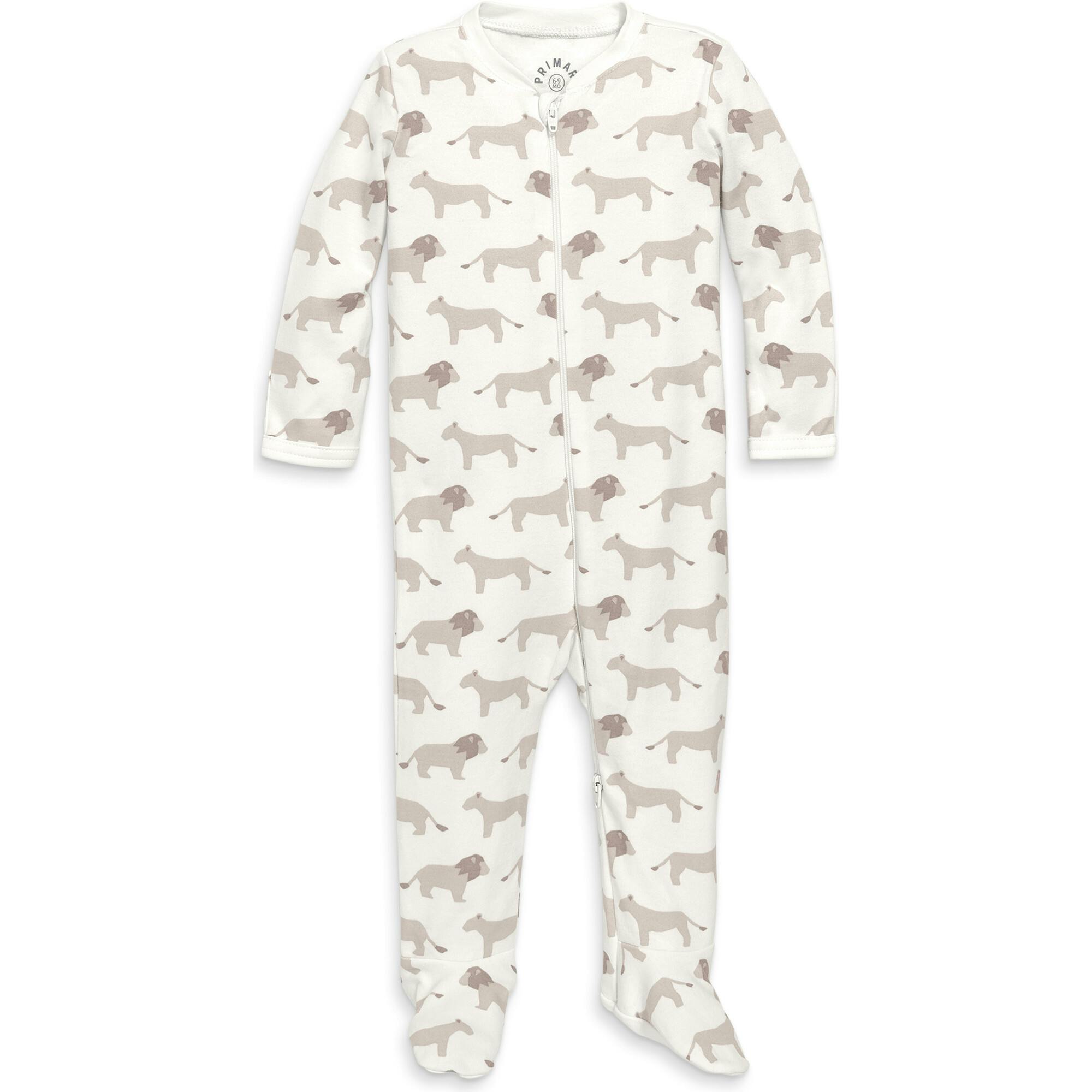 Baby organic animal friends zip footie