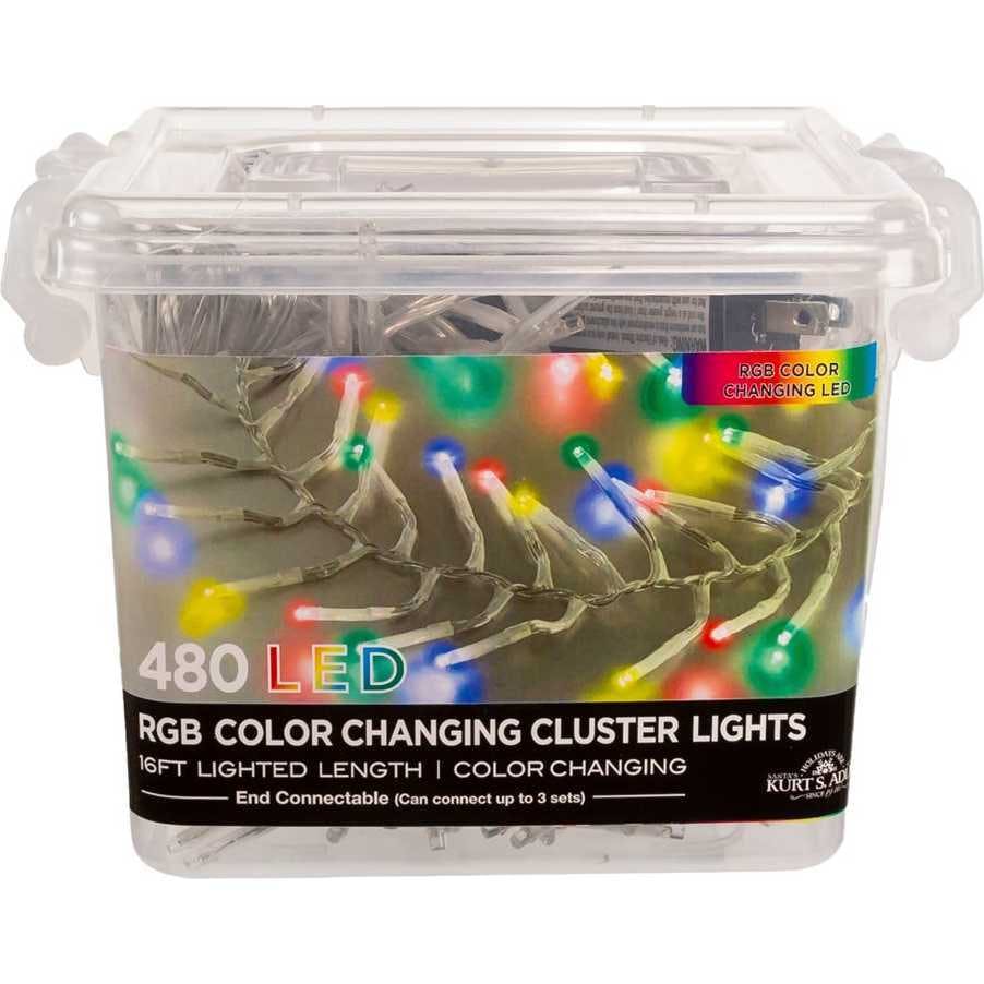480-Light 15.7-Foot RGB LED Connectable Cluster Garland
