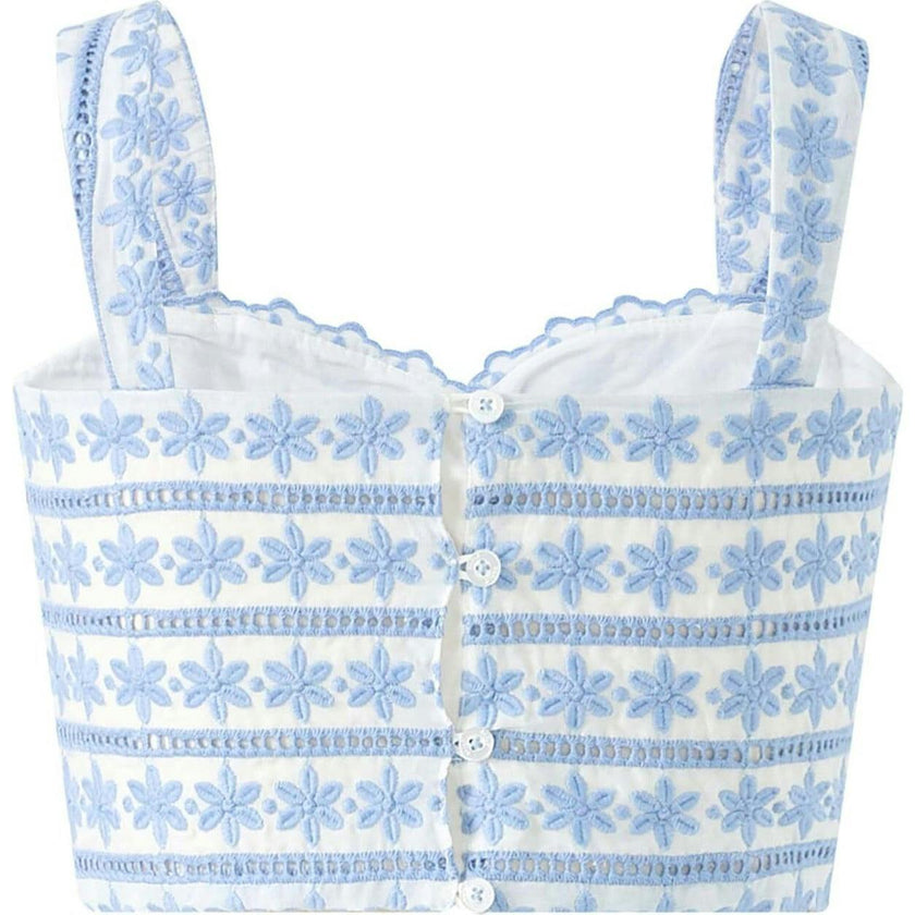 Odessa Frill Embroidered Top