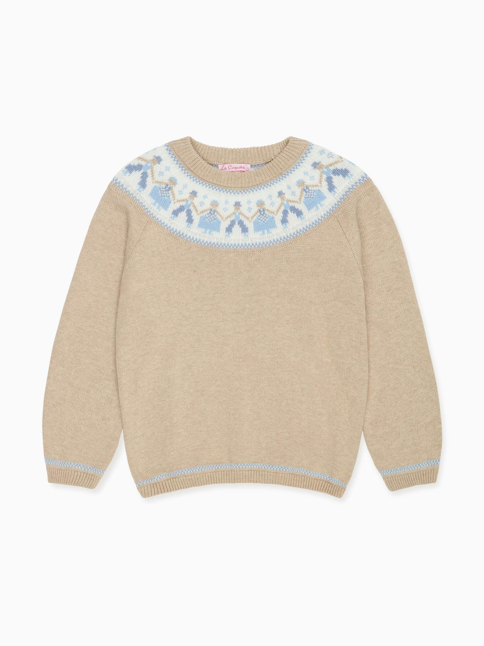 Oatmeal Folk Cotton Boy Jumper