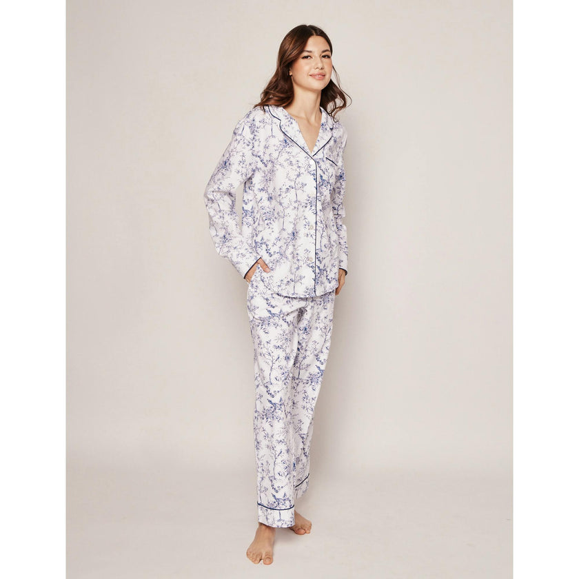 Women's Twill Pajama Set in Timeless Toile