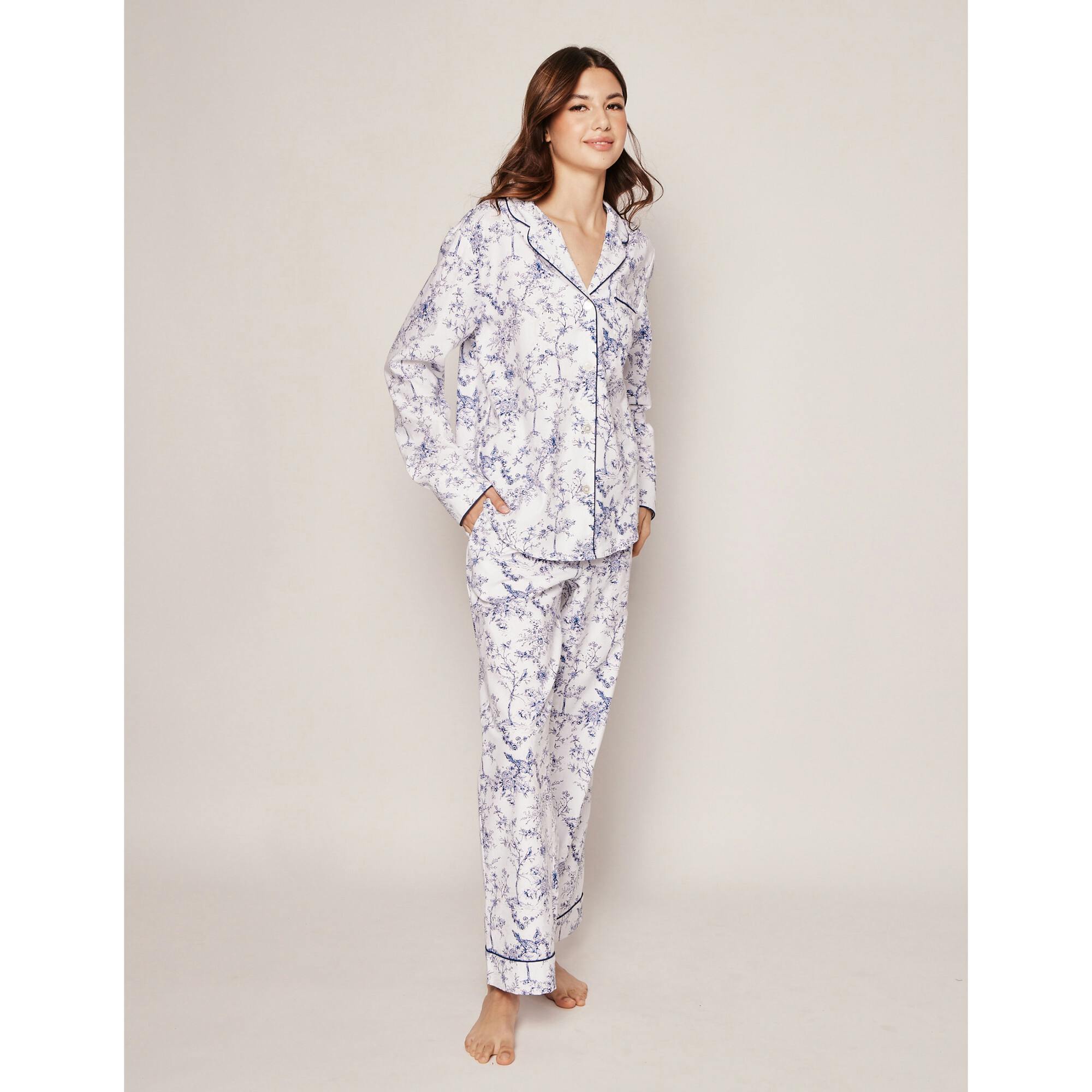 Women's Twill Pajama Set in Timeless Toile