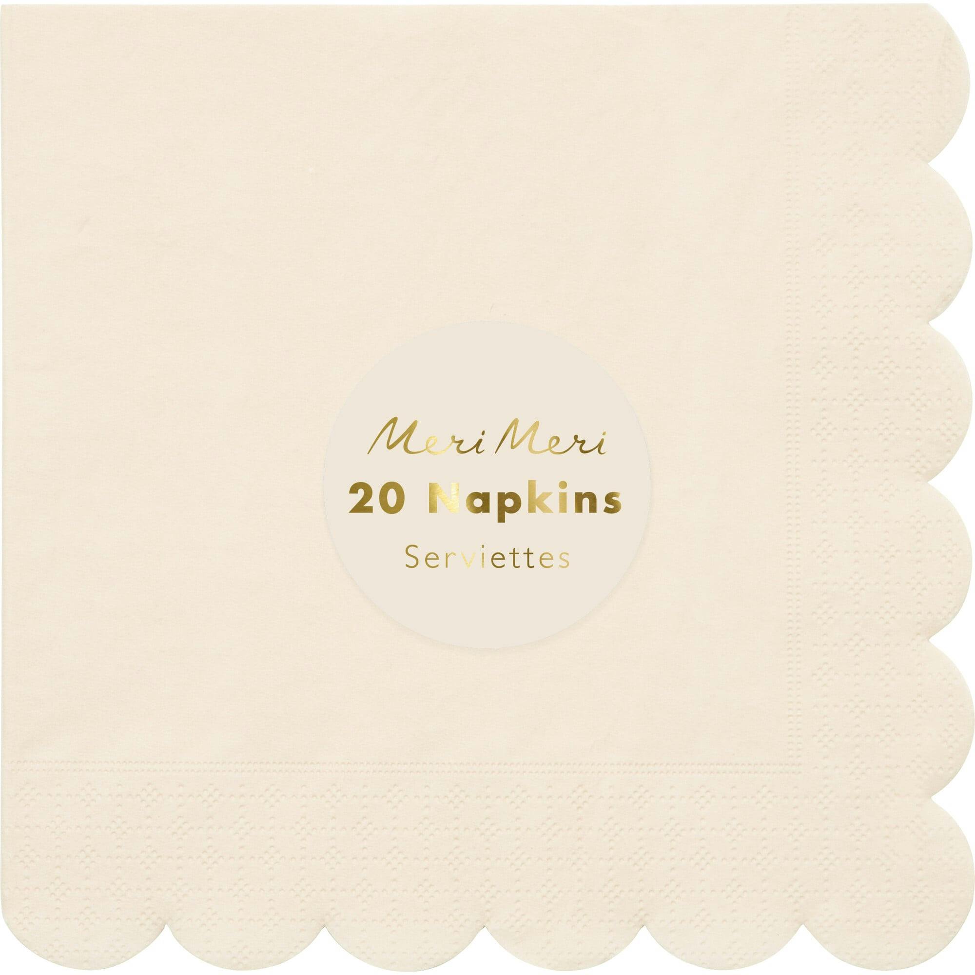 Large Cream Paper Napkins