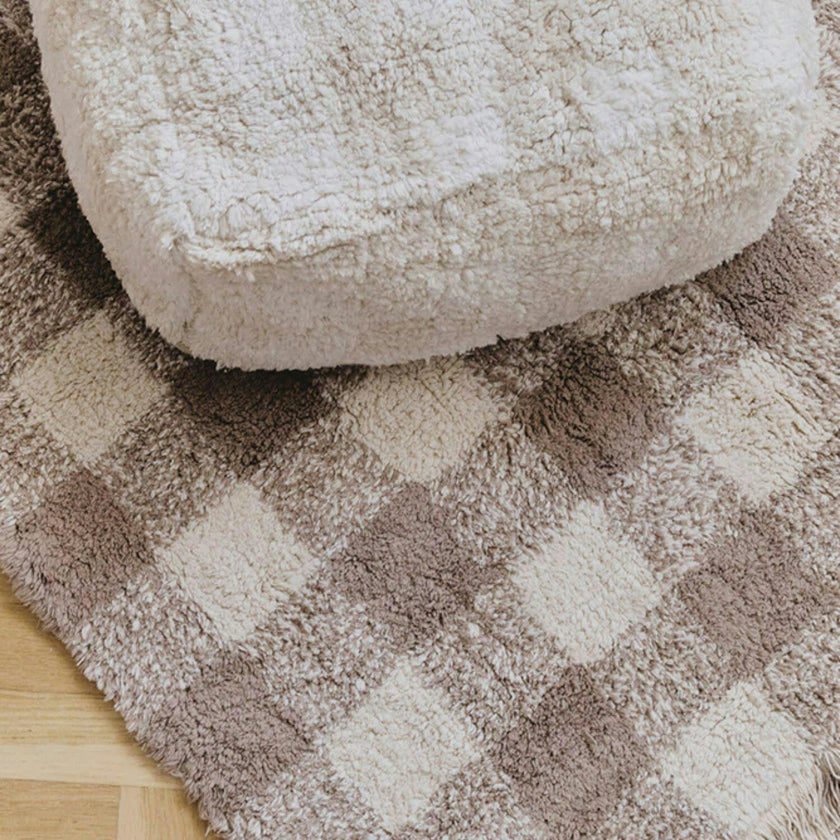 Washable Rug Vichy Marron