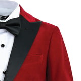 Red Velvet Suit with Black Accents