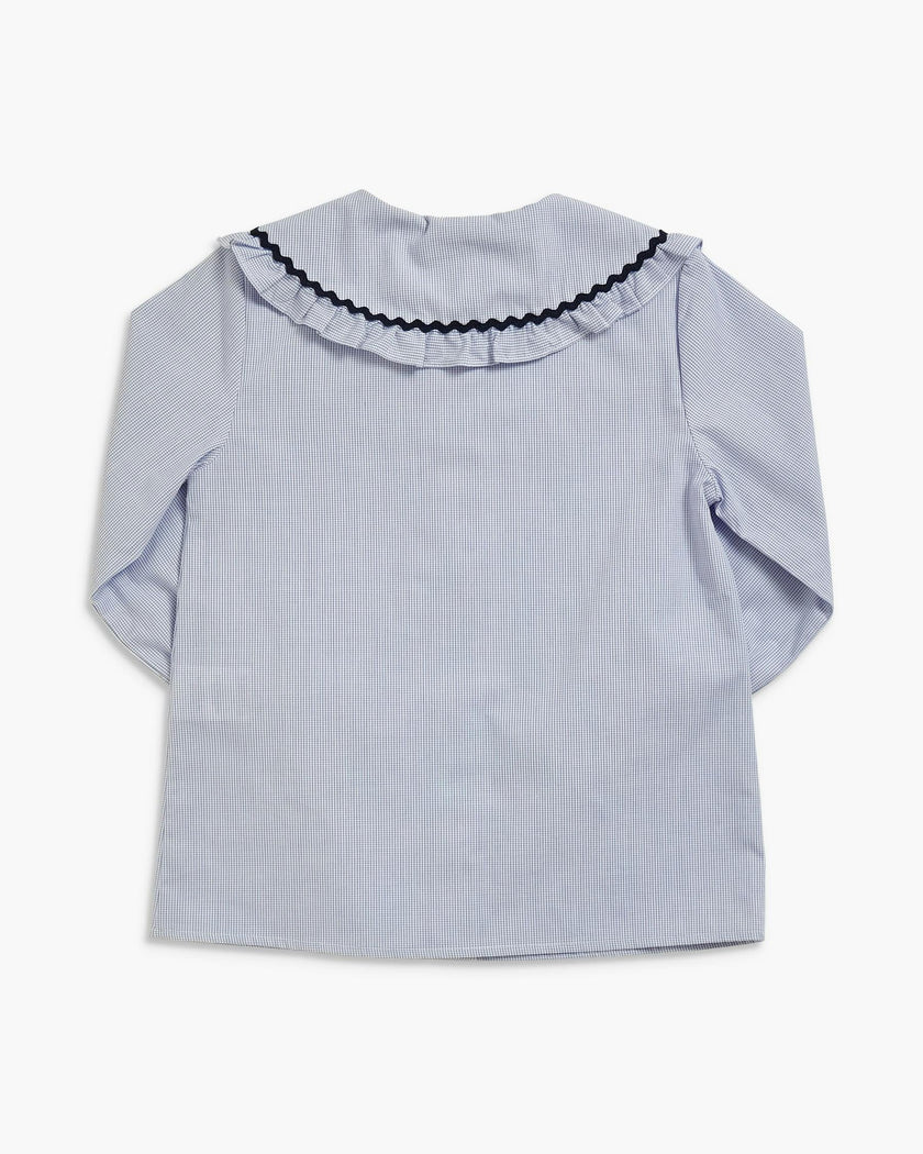 Isoline Blouse Navy Minicheck