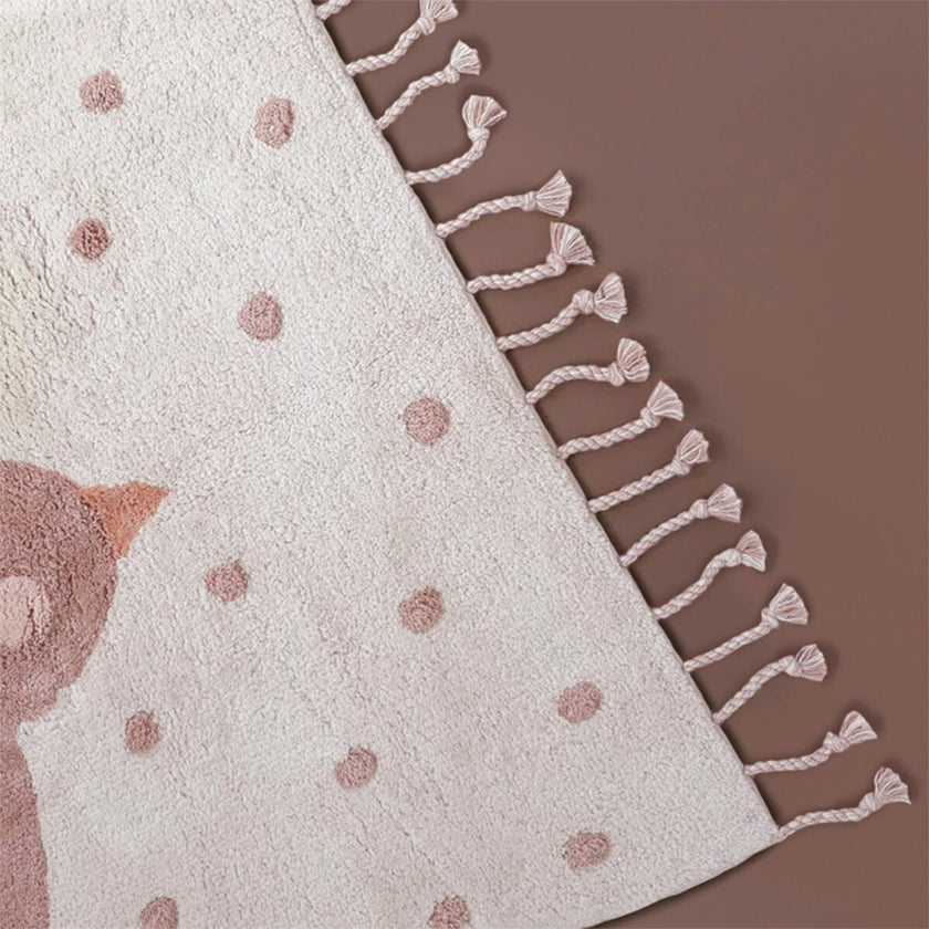 Hand-Woven Braided Tassel Rectangular Rug