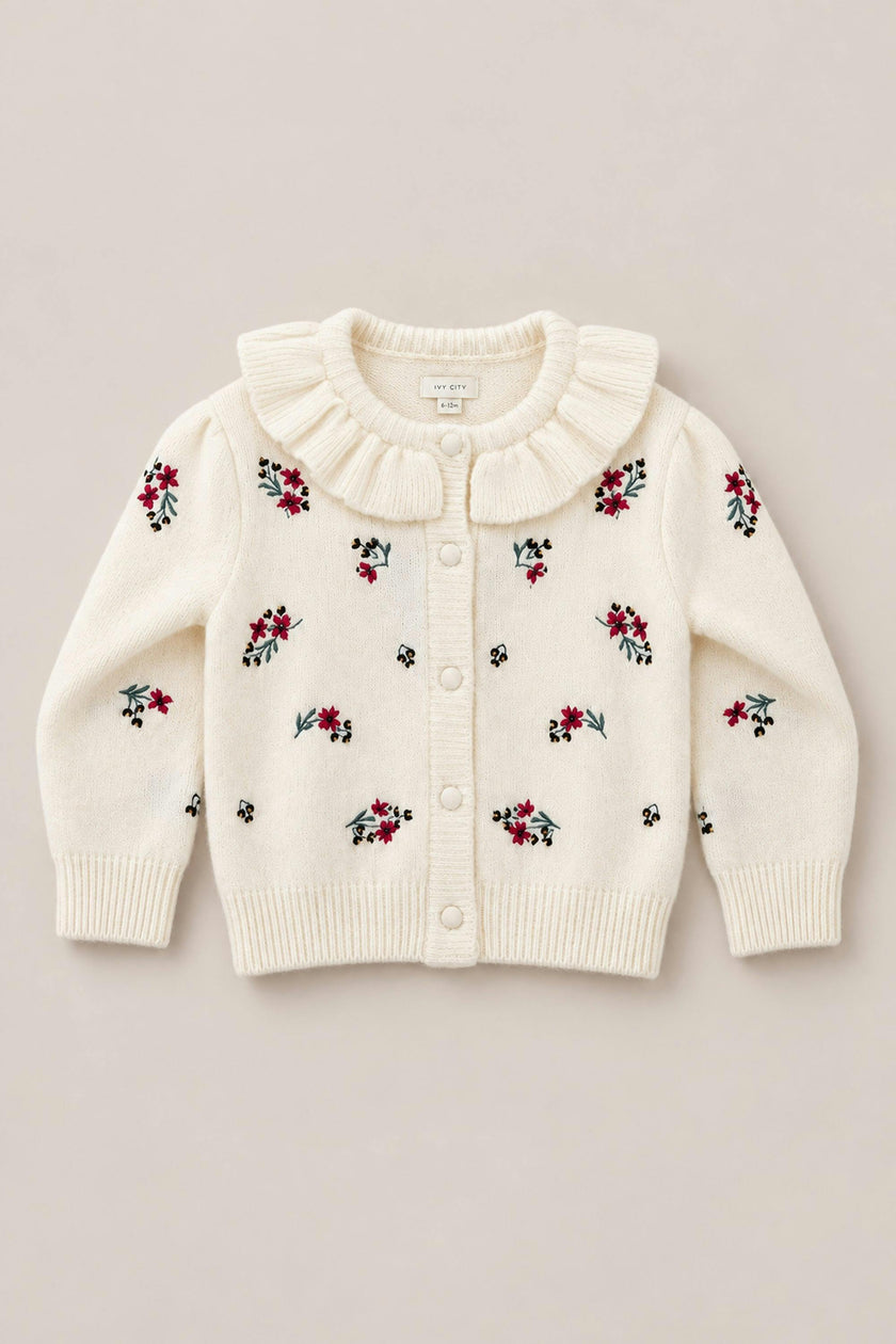 Baby Dottie Cardigan in Ivory Jubilant Bloom