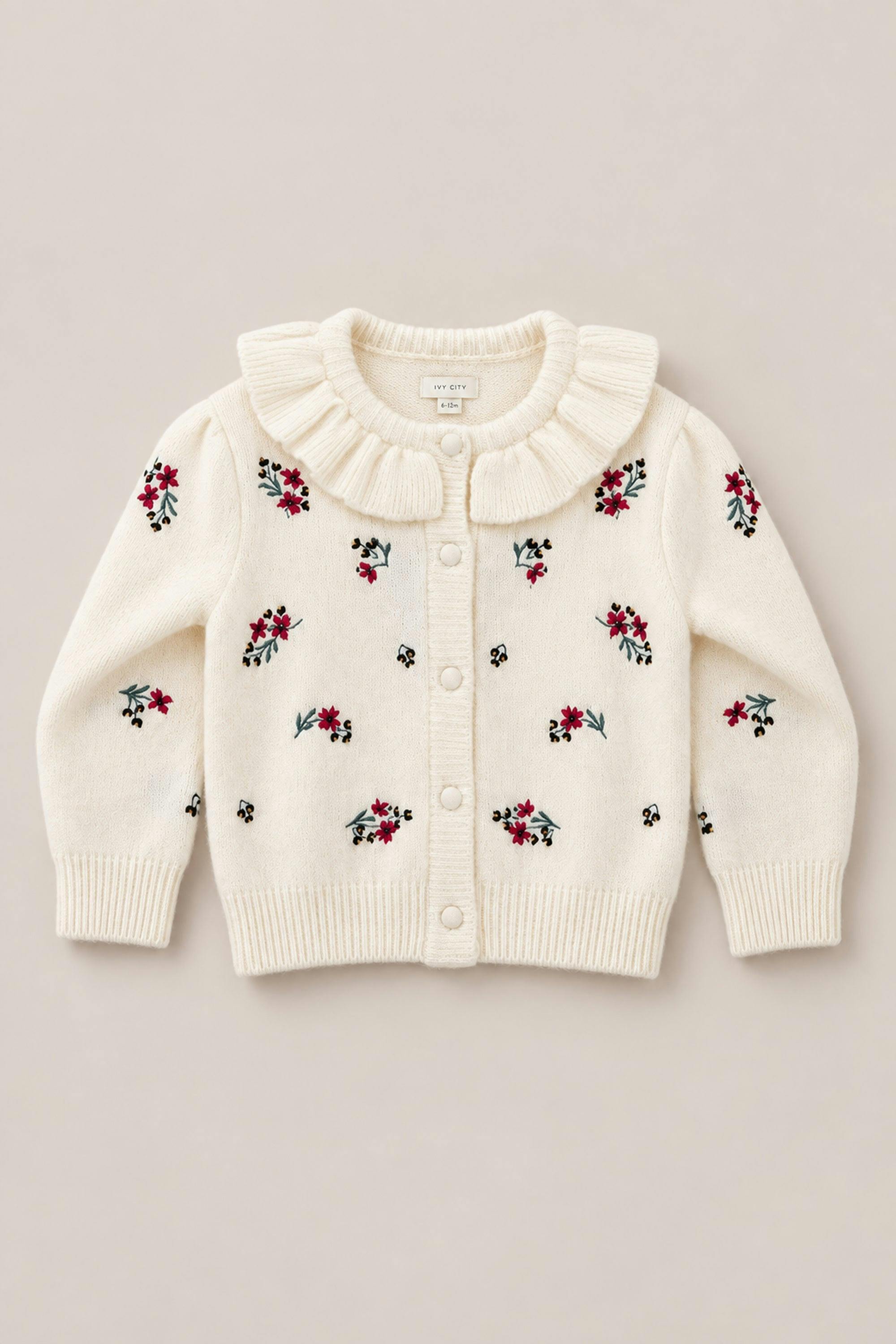 Baby Dottie Cardigan in Ivory Jubilant Bloom