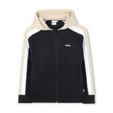 Black & Beige Color-Block Tracksuit