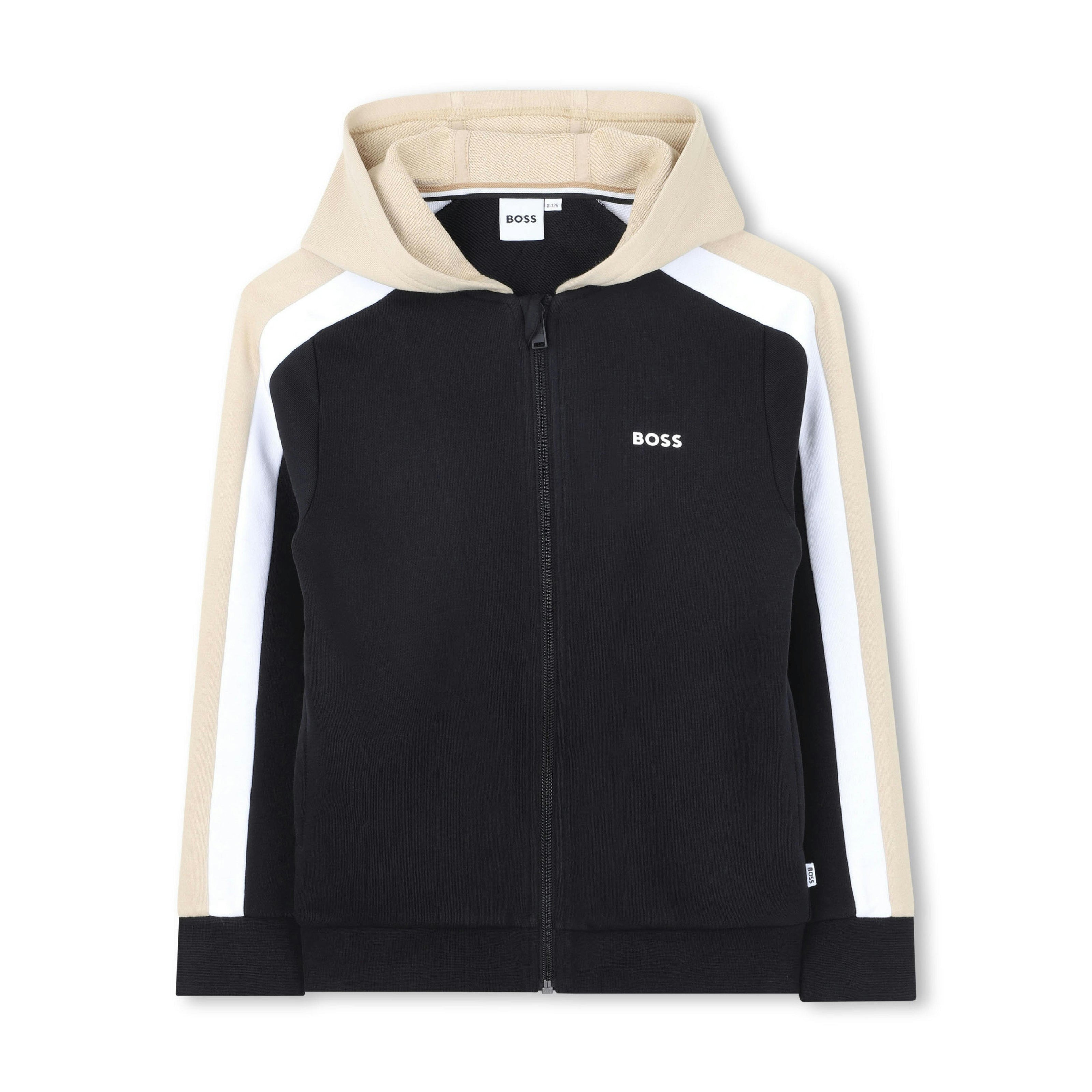 Black & Beige Color-Block Tracksuit