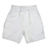 Kids Solid Cargo Shorts - White
