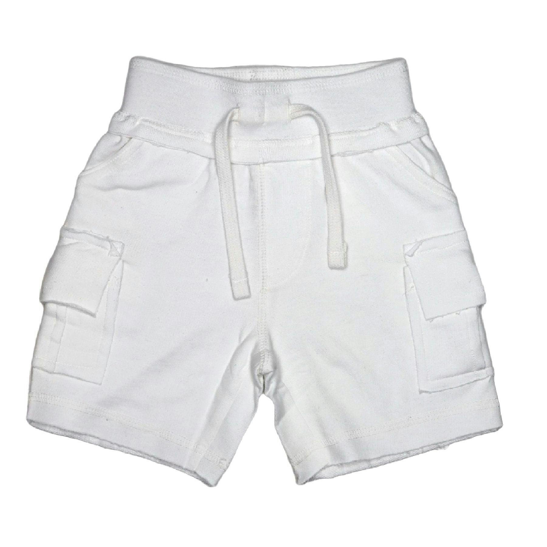 Kids Solid Cargo Shorts - White