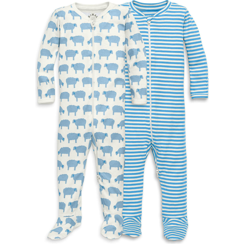 Baby organic zip footie 2-pack gift set