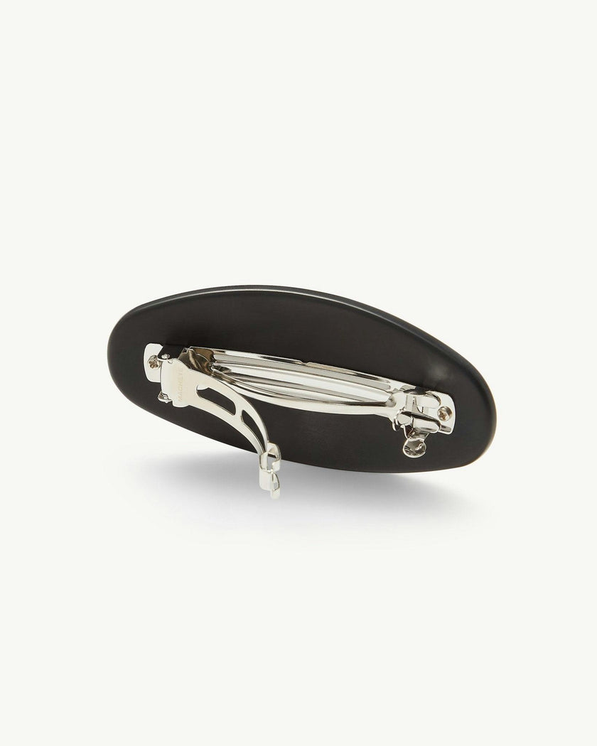 Jumbo Oval Barrette in Black Matte