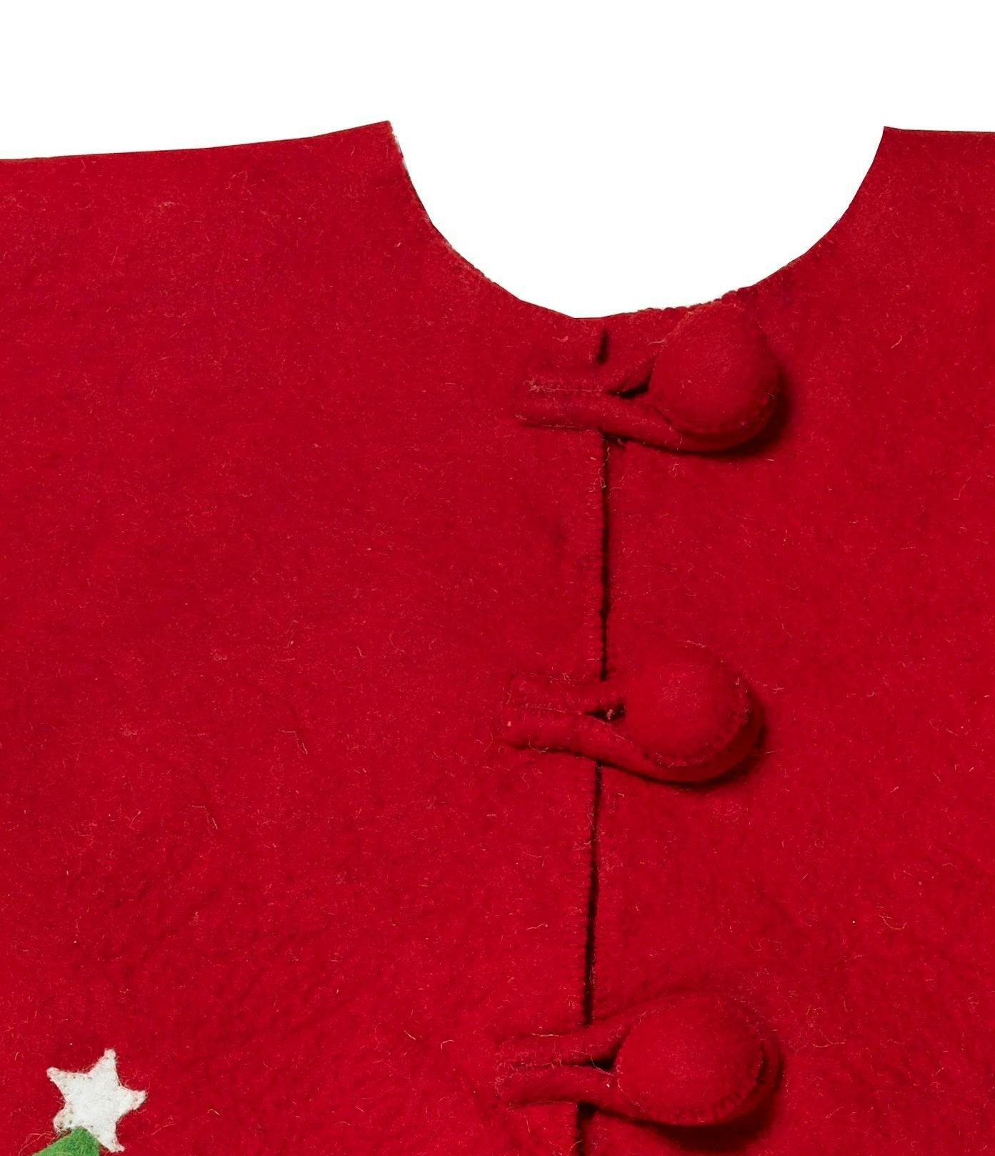 Handmade Christmas Tree Skirt Felt - Trees Red - 60