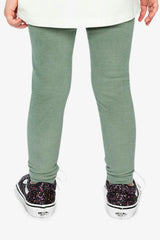 Rib Leggings Green Printed Green